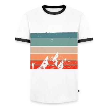 Wandern Bergsteigen Wanderer Natur Berge - Männer Kontrast-T-Shirt - Weiß/Schwarz - Vorne - AI Model Female 172 light (172cm) & AI Model Male 178 dark (178cm)