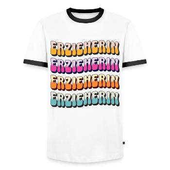 Erzieherin Kindergarten Kita Beruf Kindergärtnerin - Männer Kontrast-T-Shirt - Weiß/Schwarz - Vorne - AI Model Female 172 light (172cm) & AI Model Male 178 dark (178cm)