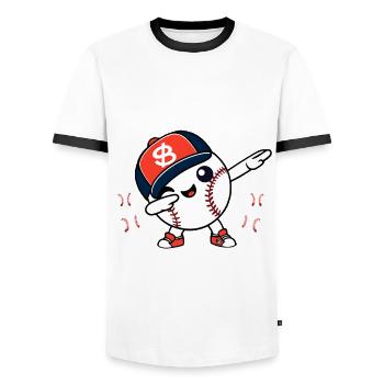 Baseball Is My Favorite Season - Men's Ringer Shirt - white/black - Front - AI Model Female 172 light (172cm) & AI Model Male 178 dark (178cm)