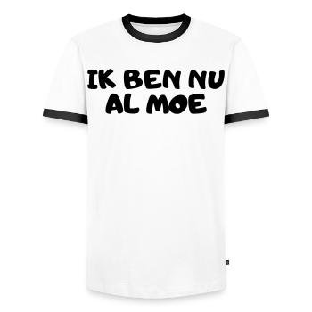 I'm already tired - Men's Ringer Shirt - white/black - Front - AI Model Female 172 light (172cm) & AI Model Male 178 dark (178cm)