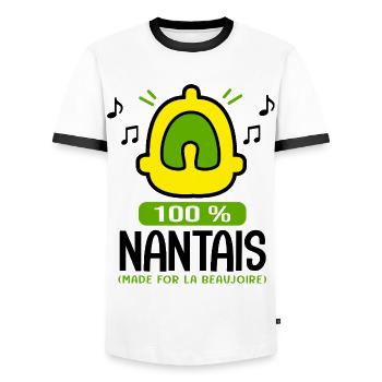 supporter Nantes football nantais Enfant bébé - T-shirt contrasté Homme - blanc/noir - Devant - AI Model Female 172 light (172cm) & AI Model Male 178 dark (178cm)