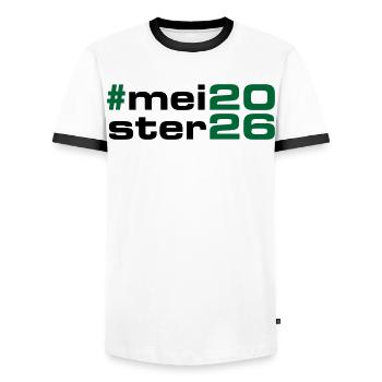 Champion 2026 Championship - Men's Ringer Shirt - white/black - Front - AI Model Female 172 light (172cm) & AI Model Male 178 dark (178cm)