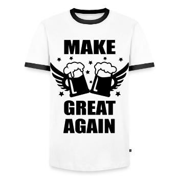 MAKE BEER GREAT AGAIN Mass Bier lustige Sprüche - Männer Kontrast-T-Shirt - Weiß/Schwarz - Vorne - AI Model Female 172 light (172cm) & AI Model Male 178 dark (178cm)