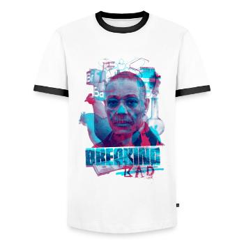 Breaking Bad Gustavo Fring - Männer Kontrast-T-Shirt - Weiß/Schwarz - Vorne - AI Model Female 172 light (172cm) & AI Model Male 178 dark (178cm)
