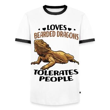 Bartagam - Männer Kontrast-T-Shirt - Weiß/Schwarz - Vorne - AI Model Female 172 light (172cm) & AI Model Male 178 dark (178cm)