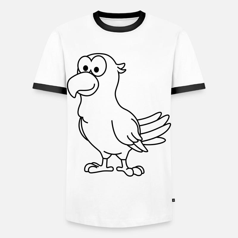 Papagai Comic Animal - Men's Ringer Shirt - white/black