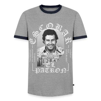 Escobar Pablo - Männer Kontrast-T-Shirt - Grau/Navy  - Vorne - AI Model Female 172 light (172cm) & AI Model Male 178 light (178cm)