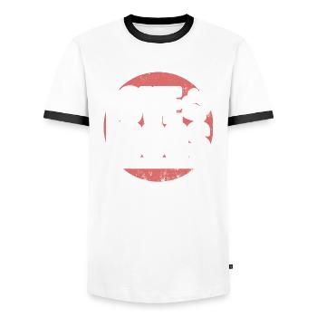 Dog love "Love Dogs" - Men's Ringer Shirt - white/black - Front - AI Model Female 172 light (172cm) & AI Model Male 178 dark (178cm)