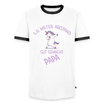 Corona Baby - Kein Corona, kein Baby - Männer Kontrast-T-Shirt - Weiß/Schwarz - Vorne - AI Model Female 172 light (172cm) & AI Model Male 178 dark (178cm)