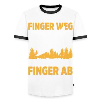 Falknerei Geschenkidee Falkner Beizjagd Greifvogel - Männer Kontrast-T-Shirt - Weiß/Schwarz - Vorne - AI Model Female 172 light (172cm) & AI Model Male 178 dark (178cm)
