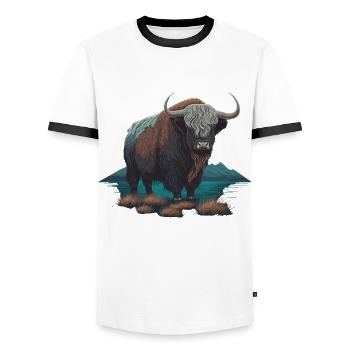 Mammifère - T-shirt contrasté Homme - blanc/noir - Devant - AI Model Female 172 light (172cm) & AI Model Male 178 dark (178cm)