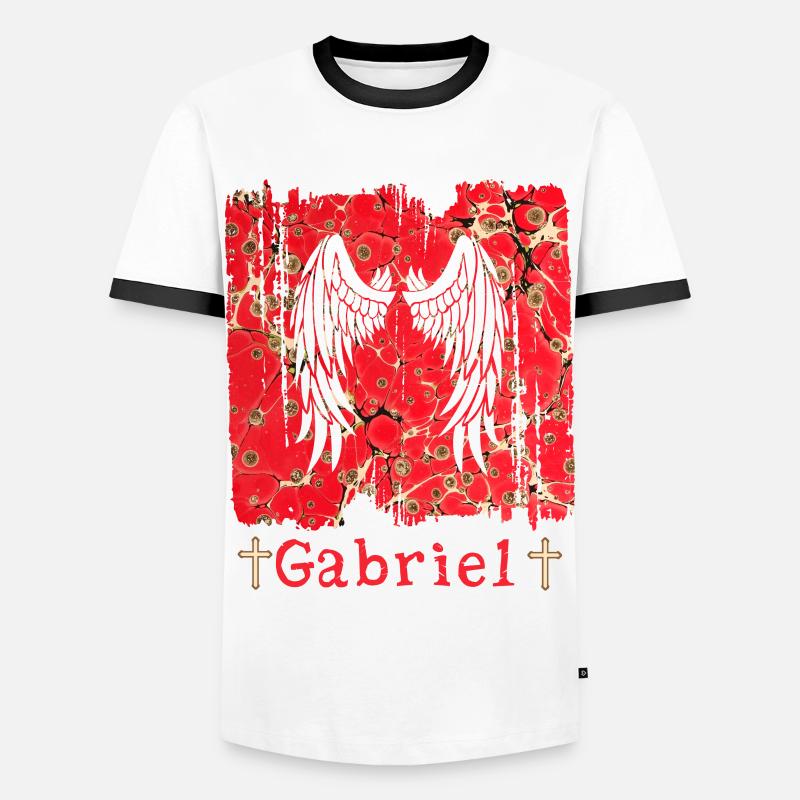 gabriel e 245 - Männer Kontrast-T-Shirt - Weiß/Schwarz