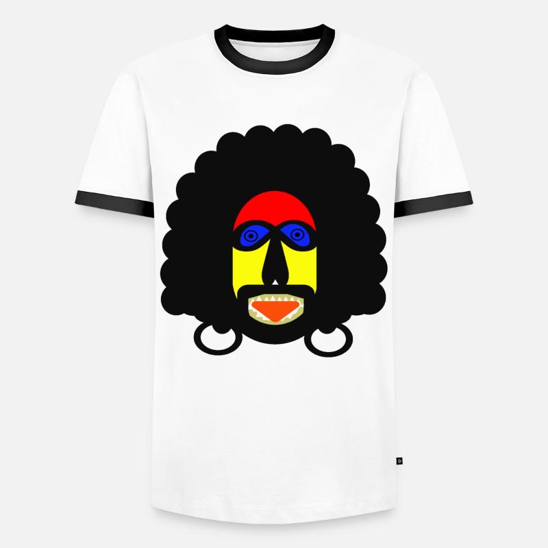Mr. Curly - Men's Ringer Shirt - white/black
