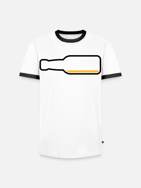 Bottiglia di birra vuota (Simbolo birra / POS 2C) - Maglietta Contrast da uomo - bianco/nero
