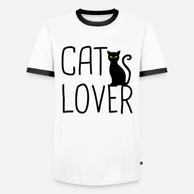 Cat Lover - Men's Ringer Shirt - white/black