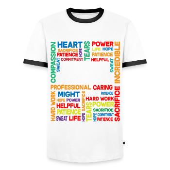 Social Work Month Social Worker Geschenk - Männer Kontrast-T-Shirt - Weiß/Schwarz - Vorne - AI Model Female 172 light (172cm) & AI Model Male 178 dark (178cm)