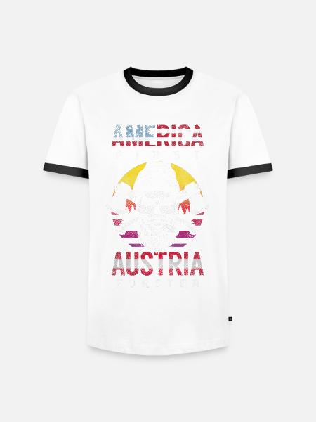 America First Austria Forester Itävallan lahja - Miesten kontrastipaita - valkoinen/musta
