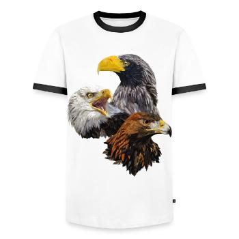 Birds of prey - Men's Ringer Shirt - white/black - Front - AI Model Female 172 light (172cm) & AI Model Male 178 dark (178cm)