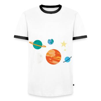 Forget Princess I Want to be an Astrophysicist - Men's Ringer Shirt - white/black - Front - AI Model Female 172 light (172cm) & AI Model Male 178 dark (178cm)