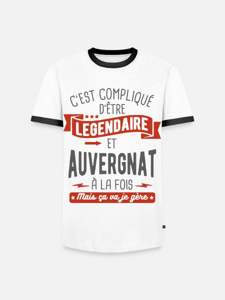 légendaire et auvergnat - T-shirt contrasté Homme - blanc/noir