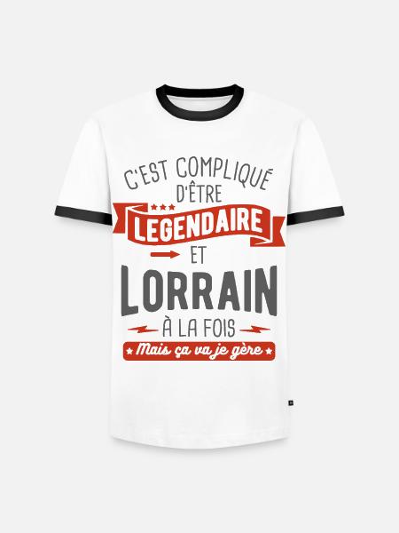 légendaire et lorrain - T-shirt contrasté Homme - blanc/noir