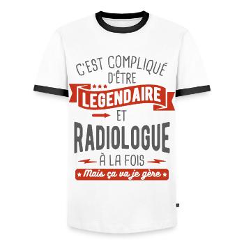 légendaire et radiologue - T-shirt contrasté Homme - blanc/noir - Devant - AI Model Female 172 light (172cm) & AI Model Male 178 dark (178cm)