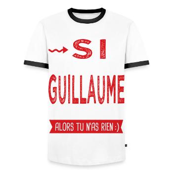 tu n as pas un Guillaume dans ta vie Cadeau Humour - T-shirt contrasté Homme - blanc/noir - Devant - AI Model Female 172 light (172cm) & AI Model Male 178 dark (178cm)