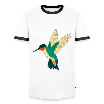 Rubinkehl-Kolibri Kolibri Kolibri Vogel - Männer Kontrast-T-Shirt - Weiß/Schwarz - Vorne - AI Model Female 172 light (172cm) & AI Model Male 178 dark (178cm)