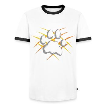 Hundepfote Hundefuß Cooler Hundeliebhaber Mama - Männer Kontrast-T-Shirt - Weiß/Schwarz - Vorne - AI Model Female 172 light (172cm) & AI Model Male 178 dark (178cm)