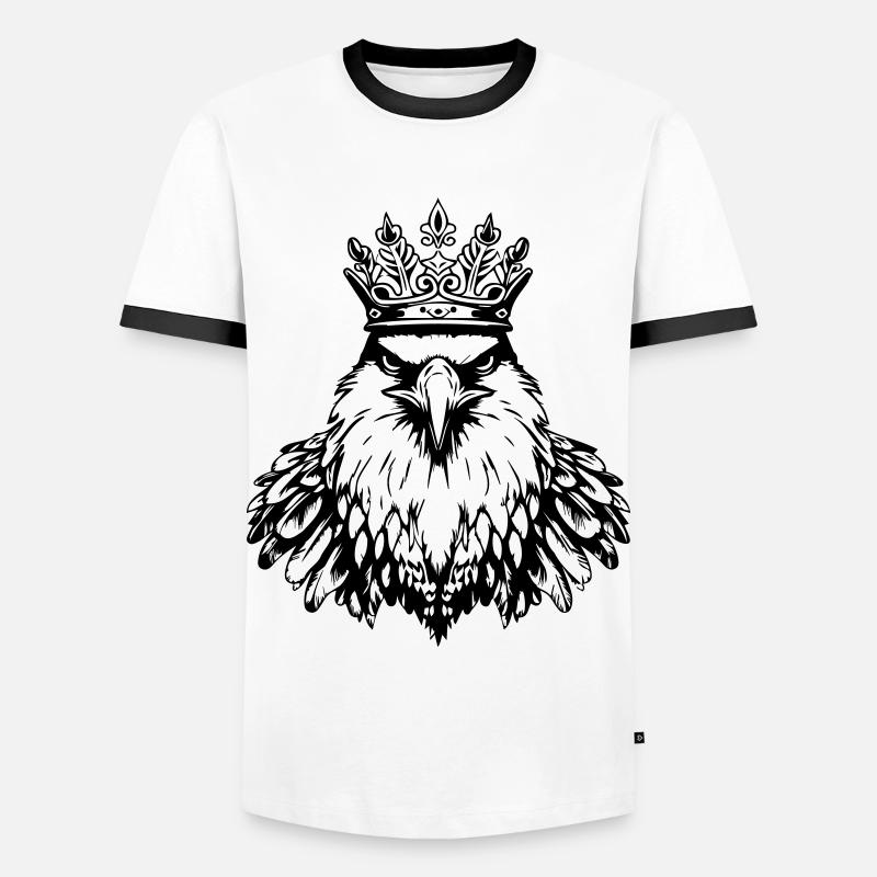 Eagle Crown King - Men's Ringer Shirt - white/black