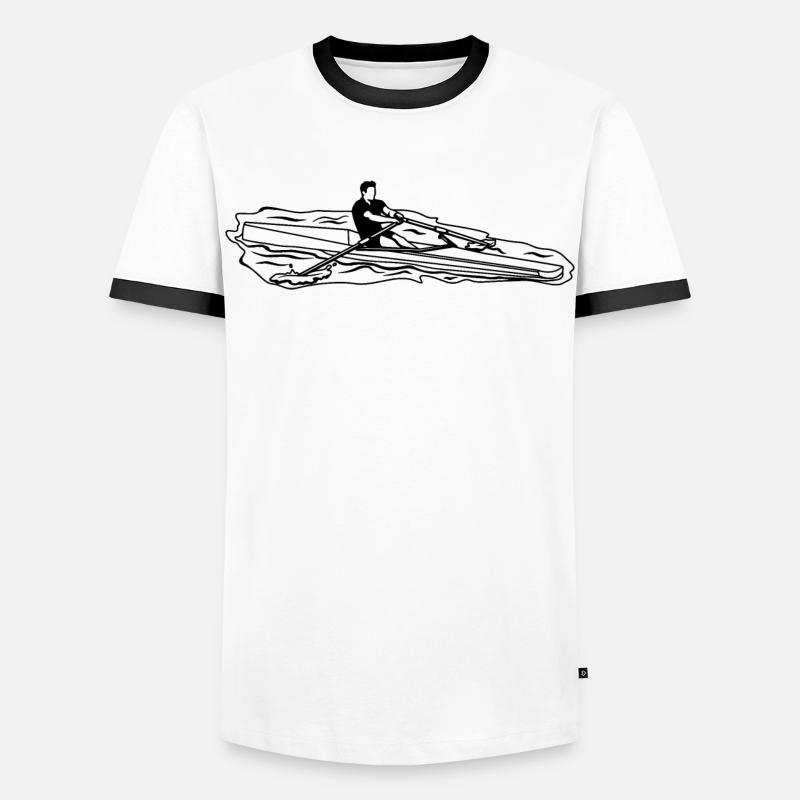 Ruderer - Männer Kontrast-T-Shirt - Weiß/Schwarz