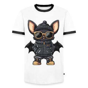 Fledermaus Cool Comic - Männer Kontrast-T-Shirt - Weiß/Schwarz - Vorne - AI Model Female 172 light (172cm) & AI Model Male 178 dark (178cm)