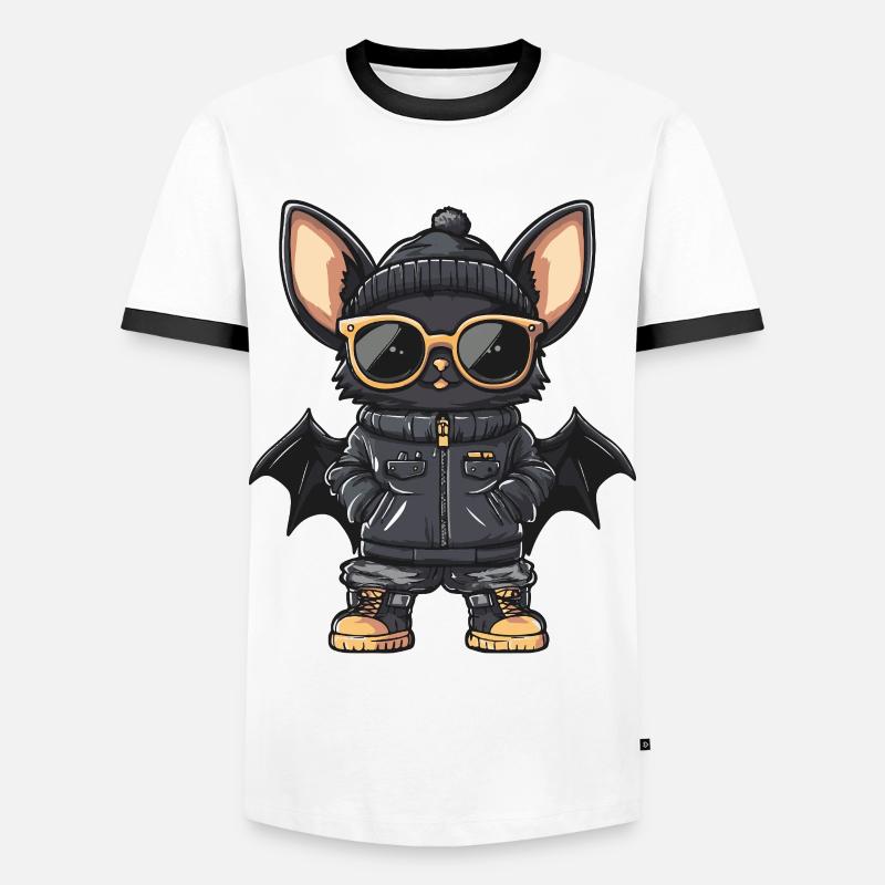 Fledermaus Cool Comic - Männer Kontrast-T-Shirt - Weiß/Schwarz