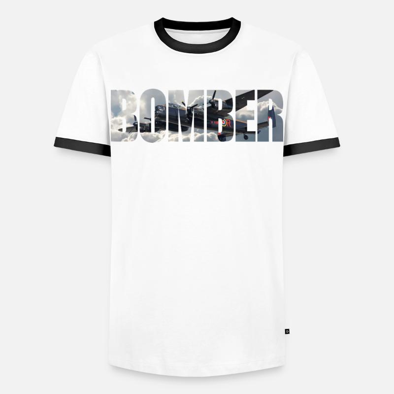 Bomber Avro Lancaster - Men's Ringer Shirt - white/black