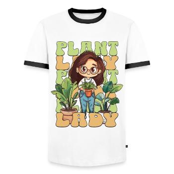 Plantes Dame Plantes Femme Fille J’aime les plantes - T-shirt contrasté Homme - blanc/noir - Devant - AI Model Female 172 light (172cm) & AI Model Male 178 dark (178cm)