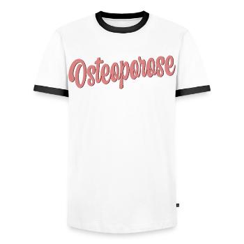 Osteoporosis Bone loss - Men's Ringer Shirt - white/black - Front - AI Model Female 172 light (172cm) & AI Model Male 178 dark (178cm)