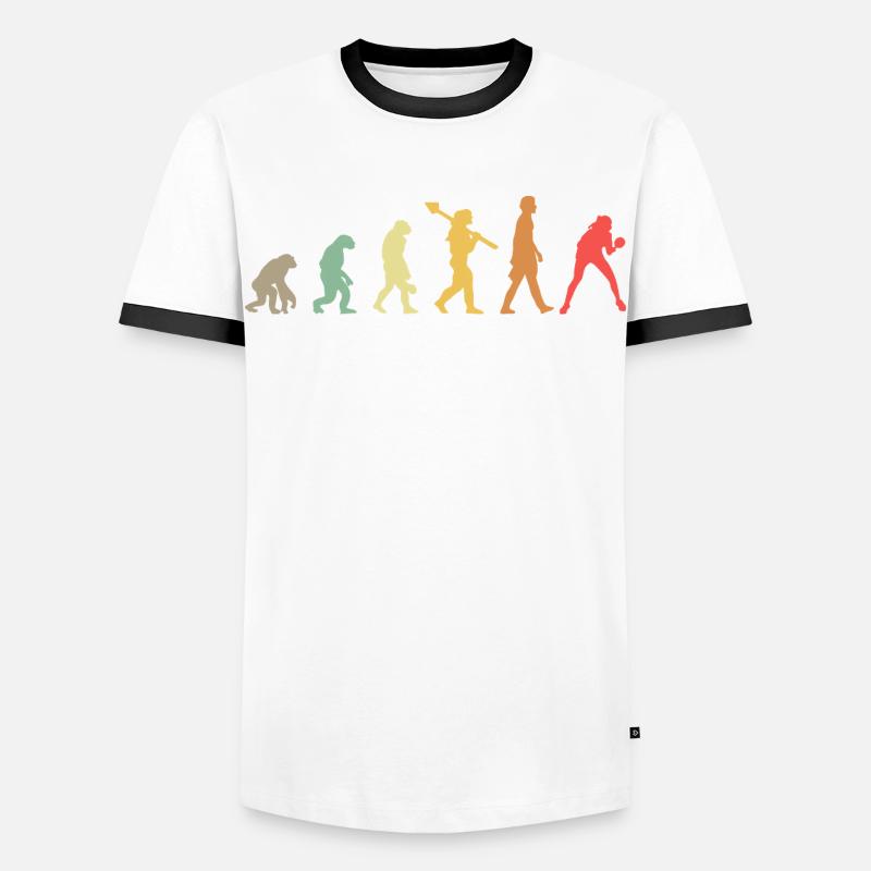 Évolution du tennis de table - T-shirt contrasté Homme - blanc/noir