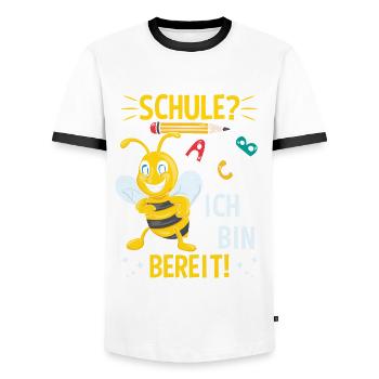 Schule Bereit Schulkind Schulanfang Einschulung - Männer Kontrast-T-Shirt - Weiß/Schwarz - Vorne - AI Model Female 172 light (172cm) & AI Model Male 178 dark (178cm)