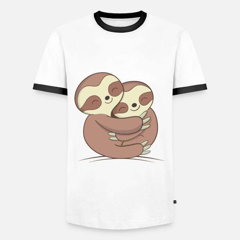Sloth Design - Men's Ringer Shirt - white/black