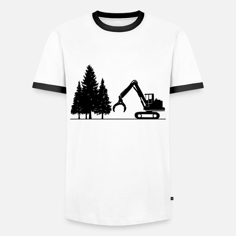 Conception de la moissonneuse - T-shirt contrasté Homme - blanc/noir