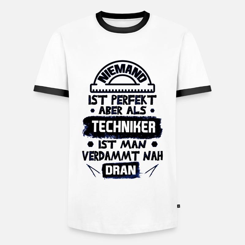 Techniker - Männer Kontrast-T-Shirt - Weiß/Schwarz