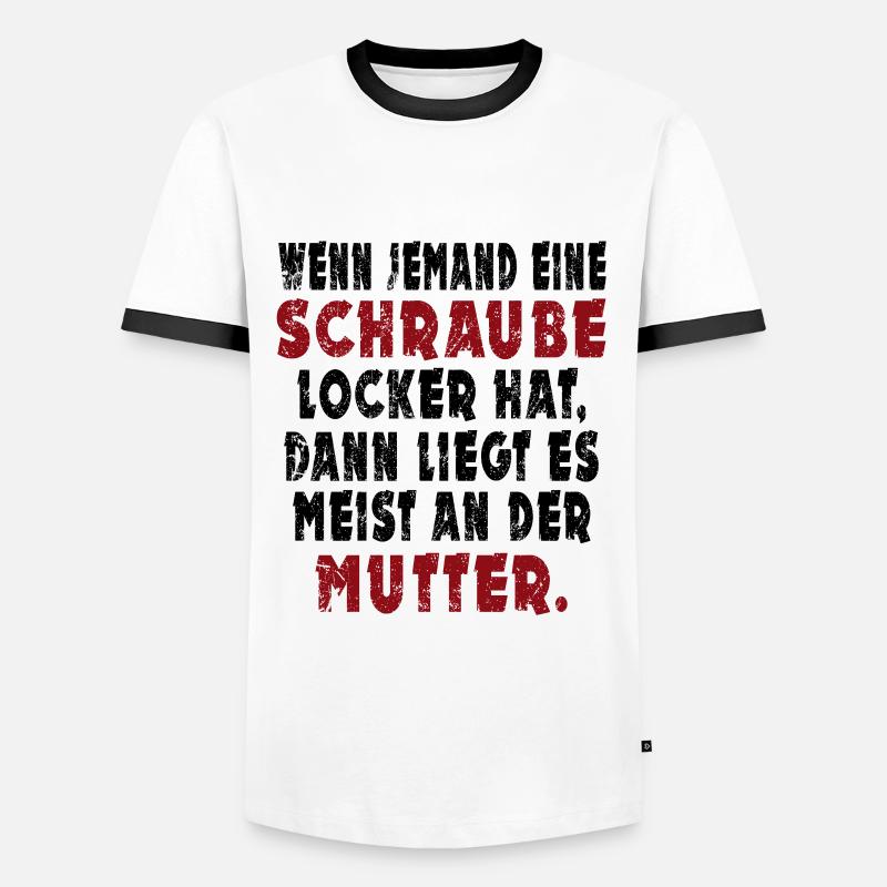 Schraube locker - Männer Kontrast-T-Shirt - Weiß/Schwarz