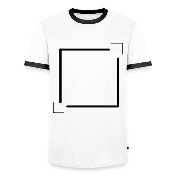 Lines Frame with Corners Decoration Gift - Men's Ringer Shirt - white/black - Front - AI Model Female 172 light (172cm) & AI Model Male 178 dark (178cm)