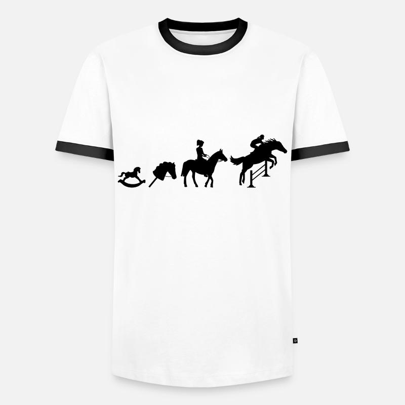 Evolution Cavaliers de saut - T-shirt contrasté Homme - blanc/noir