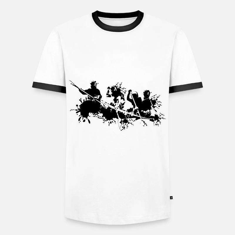 Rafting Design - Men's Ringer Shirt - white/black