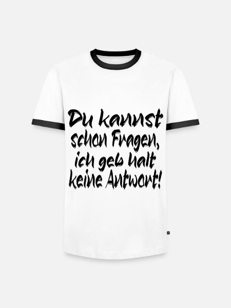 Kannst fragen - Männer Kontrast-T-Shirt - Weiß/Schwarz