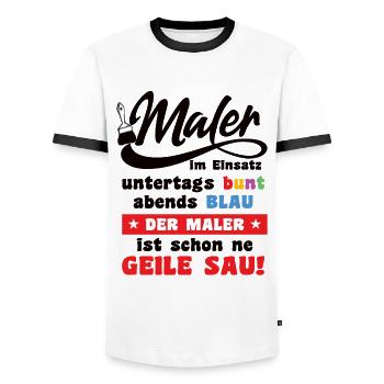 Maler Lackierer Geschenk Geburtstag lustig Spruch - Männer Kontrast-T-Shirt - Weiß/Schwarz - Vorne - AI Model Female 172 light (172cm) & AI Model Male 178 dark (178cm)