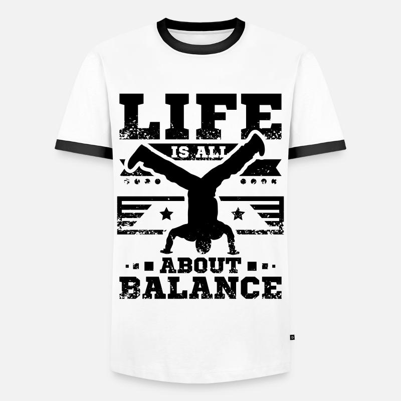 Breakdance - Männer Kontrast-T-Shirt - Weiß/Schwarz
