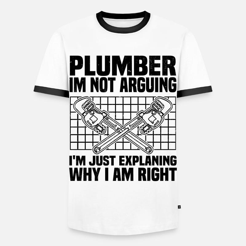Klempner Sprüche | Handwerker Azubi Geschenkideen - Männer Kontrast-T-Shirt - Weiß/Schwarz
