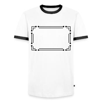 Rahmen Linie Strich Punke in schwarz - Männer Kontrast-T-Shirt - Weiß/Schwarz - Vorne - AI Model Female 172 light (172cm) & AI Model Male 178 dark (178cm)